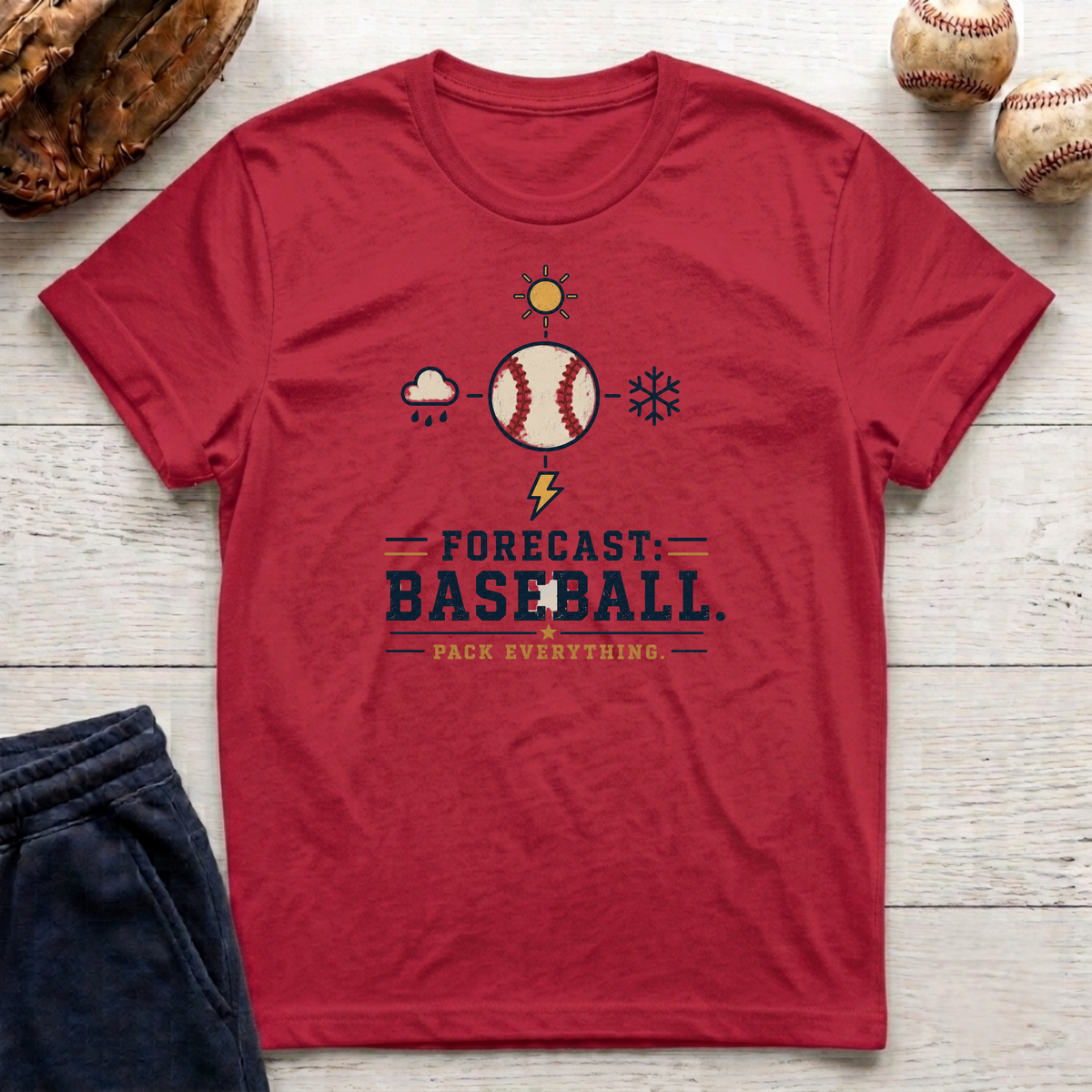 Forcast Baseball T-Shirt