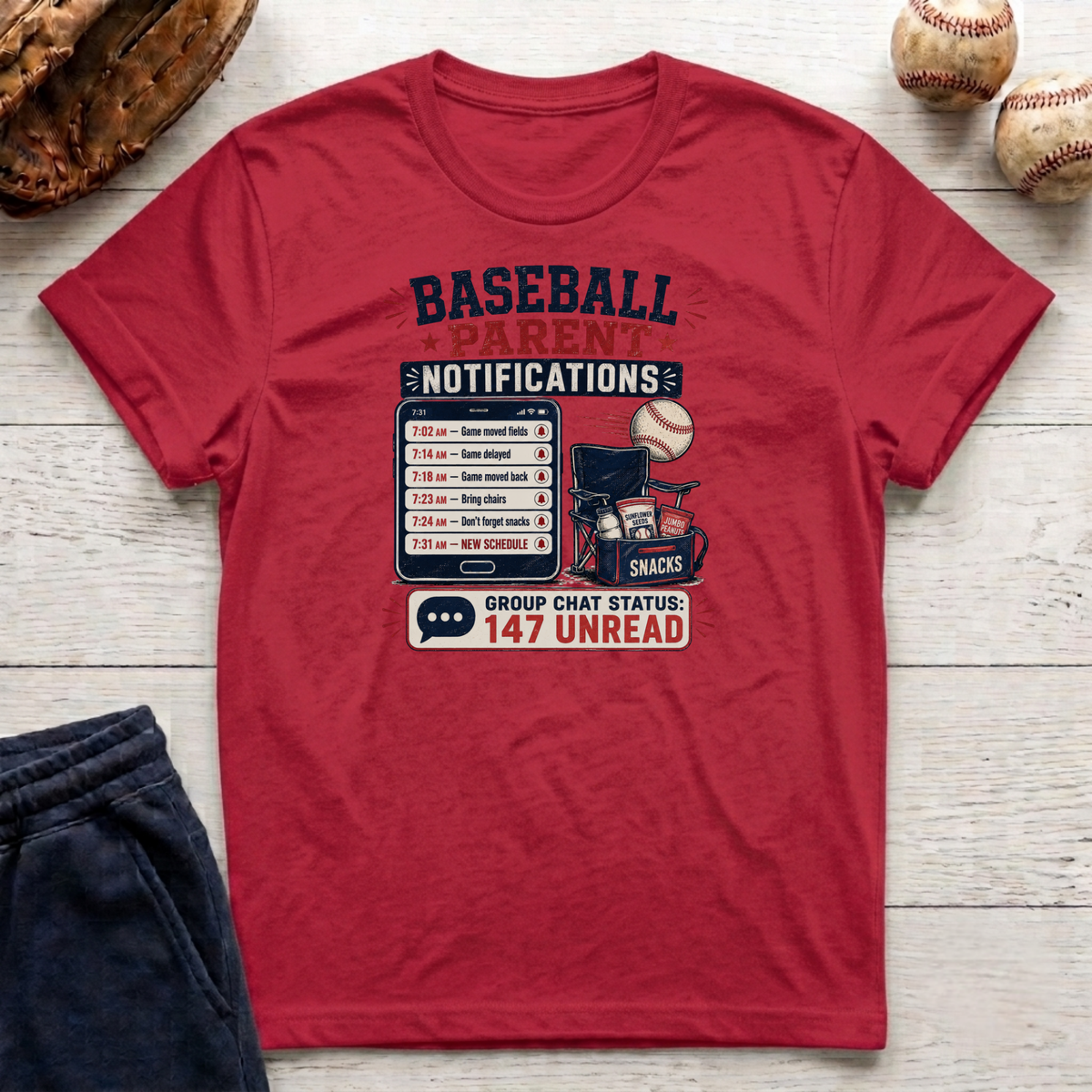 Baseball Parent Notifications T-Shirt