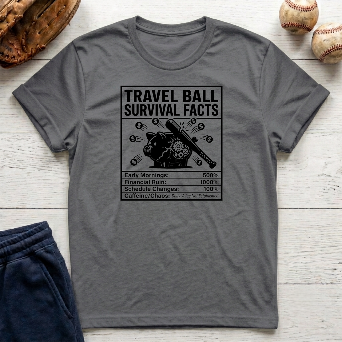 Travel Ball Survival Facts T-Shirt