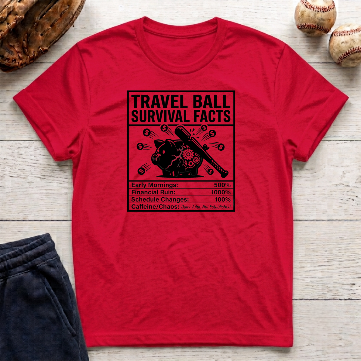 Travel Ball Survival Facts T-Shirt
